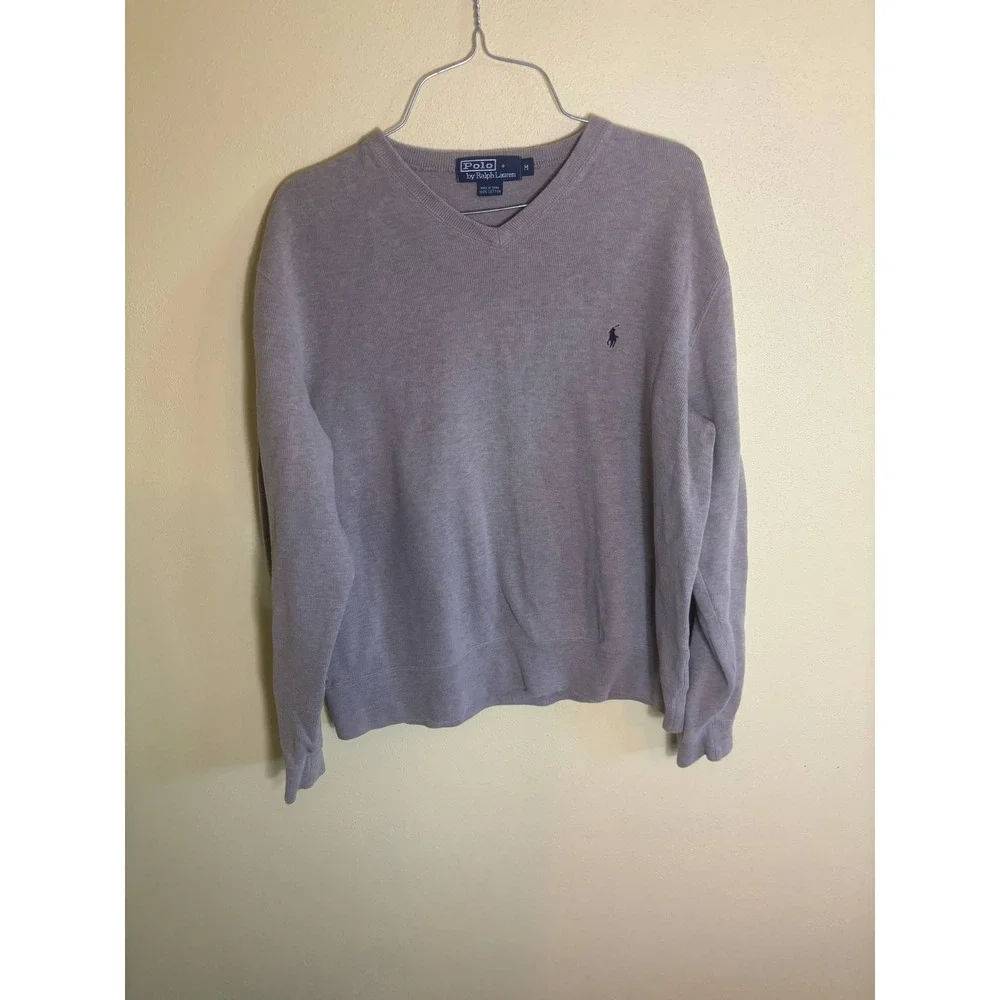 Polo by Ralph Lauren 100% Cotton Long Sleeve Pull over Sweater Men's Size Medium